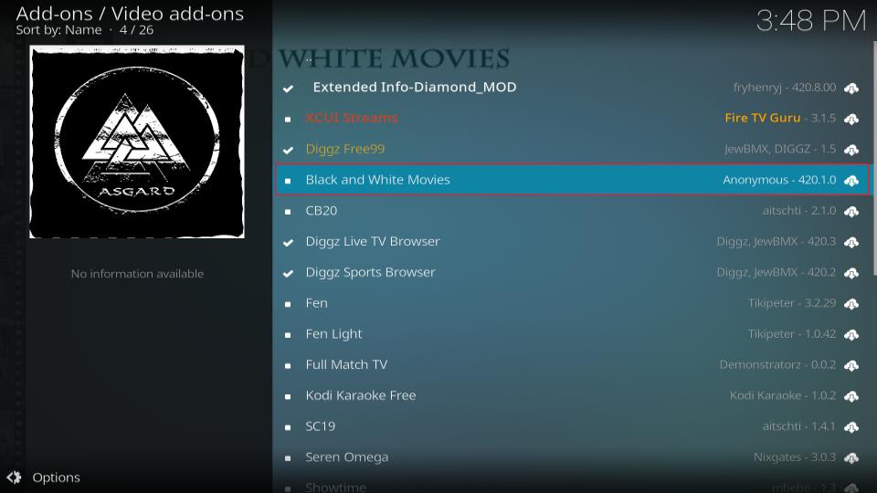 select black and white movies