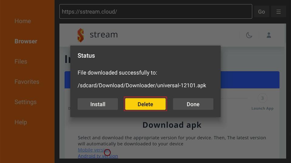 select delete apk