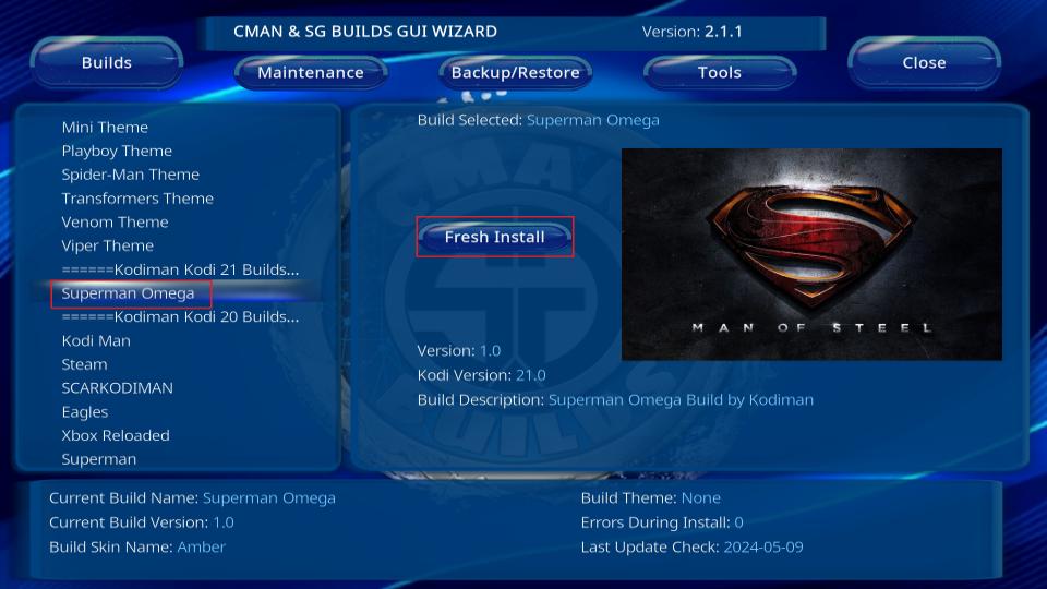 select superman omega