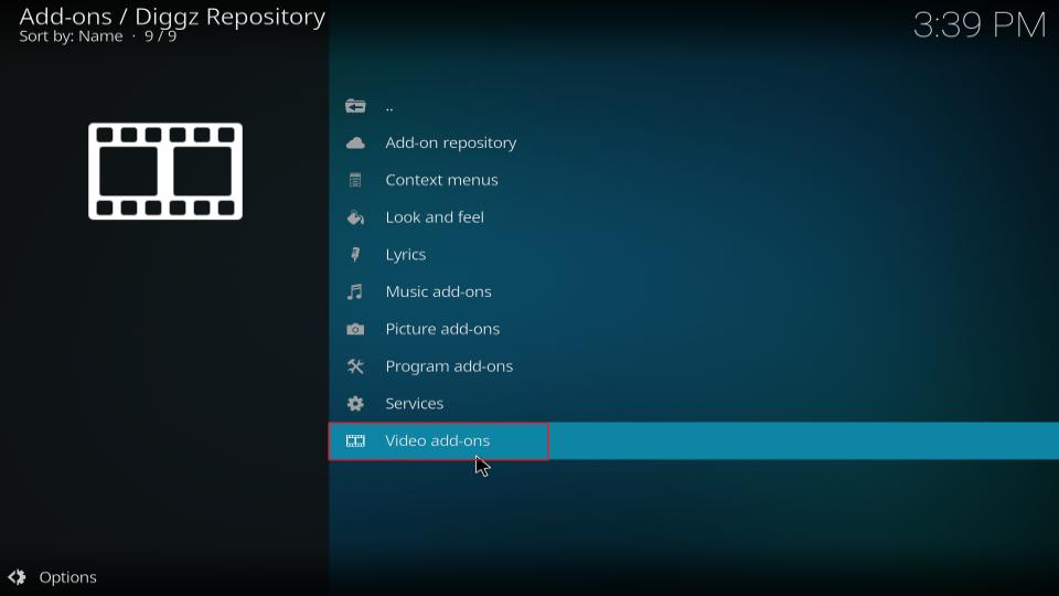 select video addons