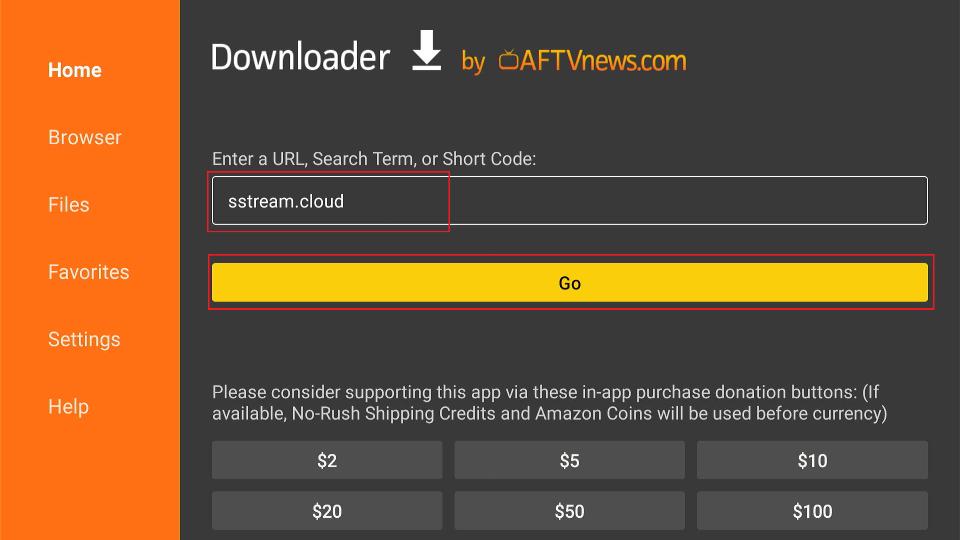 sstream url