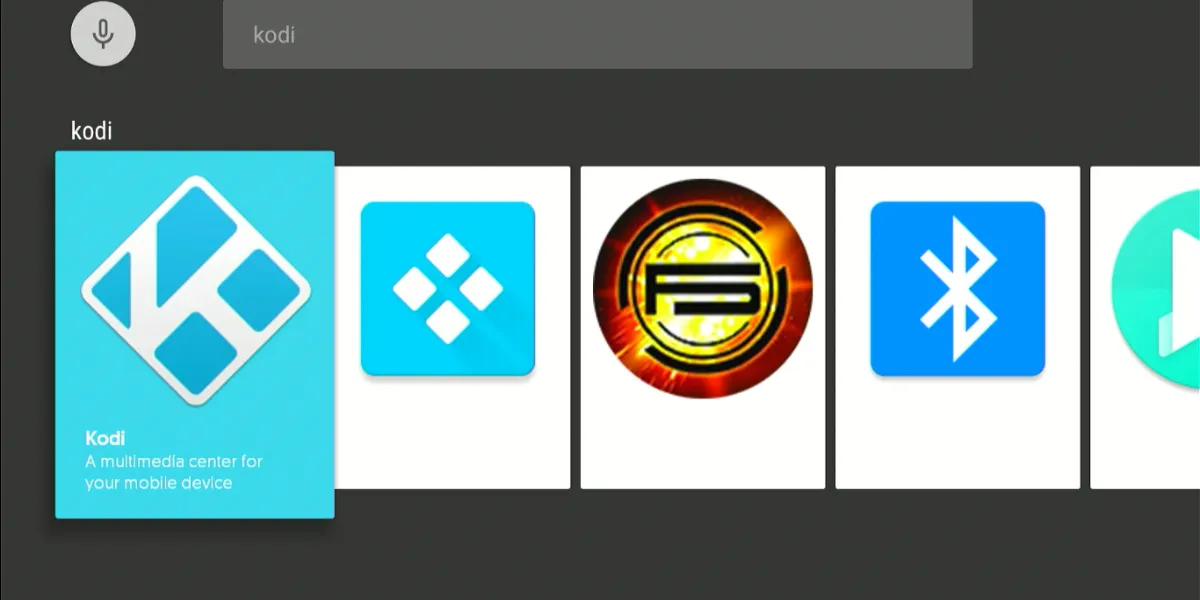 Select the kodi app