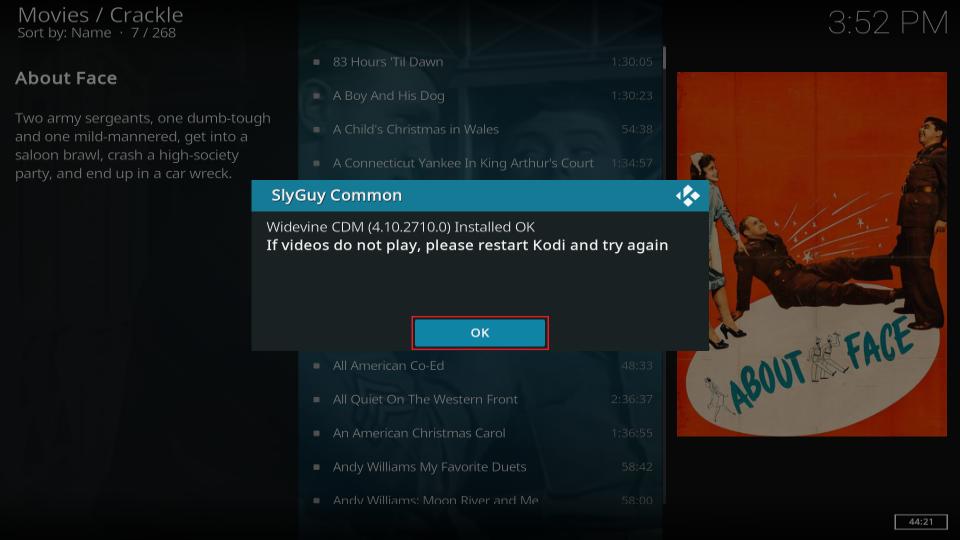 widevine installed select ok