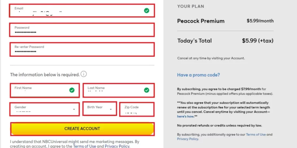 create account