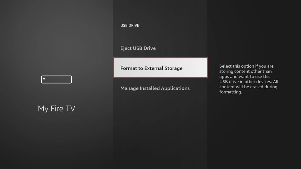 format to external storage