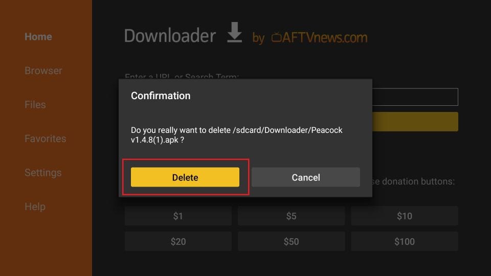 confirm delete again