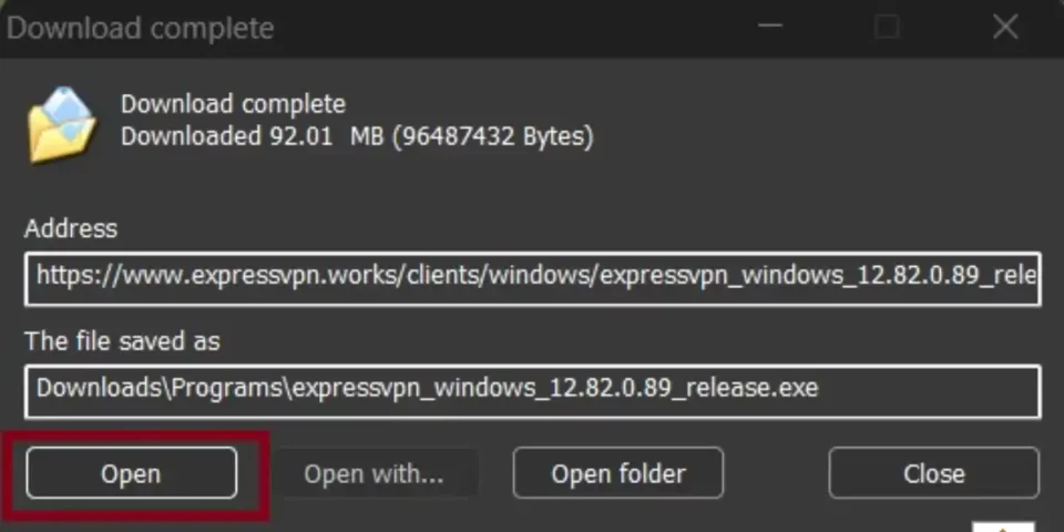 open file