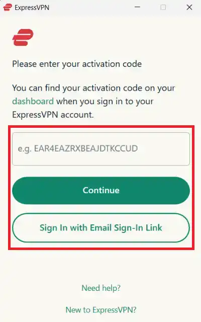 enter activation code