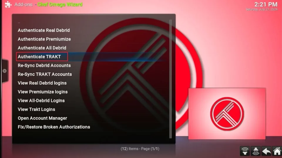 authenticate trakt