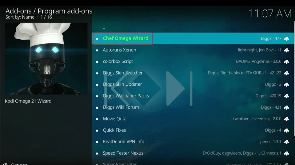 select chef omega wizard
