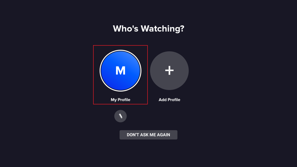 select my profile