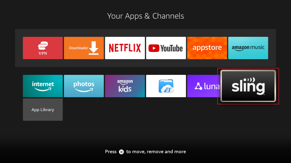 select sling tv tile