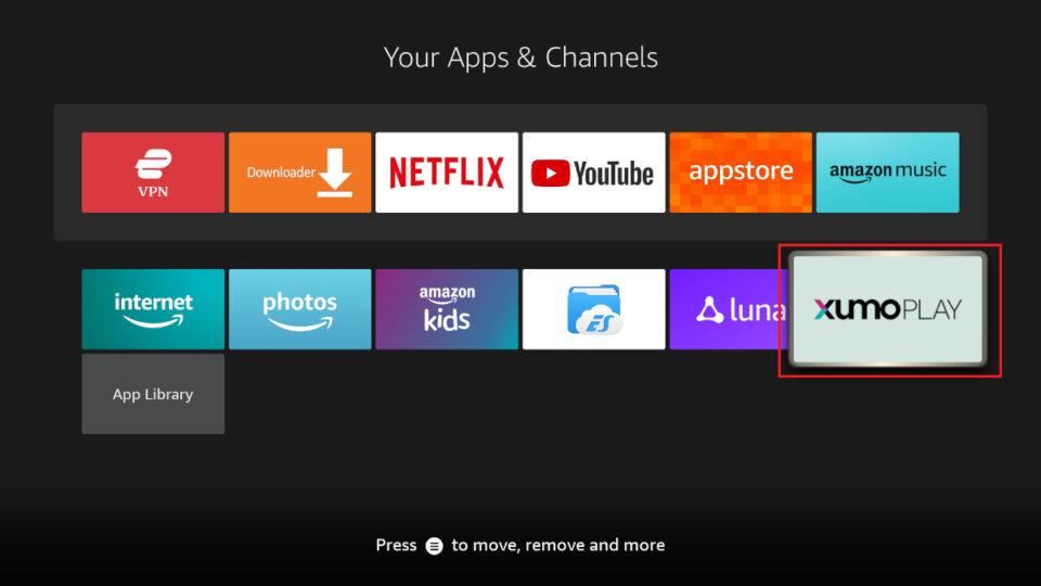 select xumo play tile