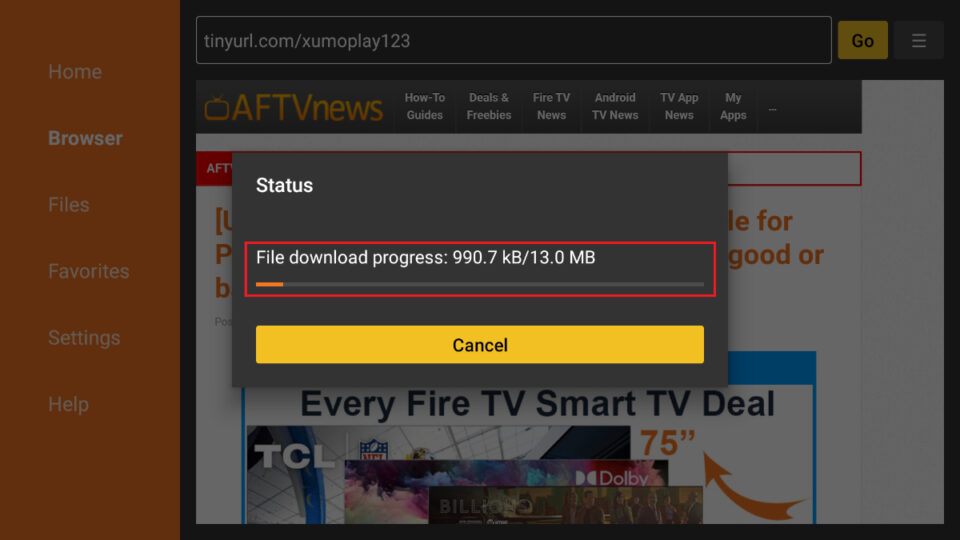 downloading progress