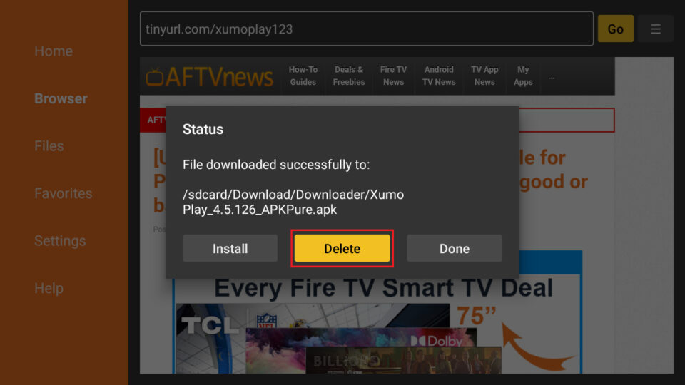 select delete apk