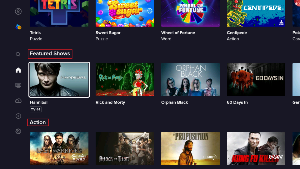featured shows, action