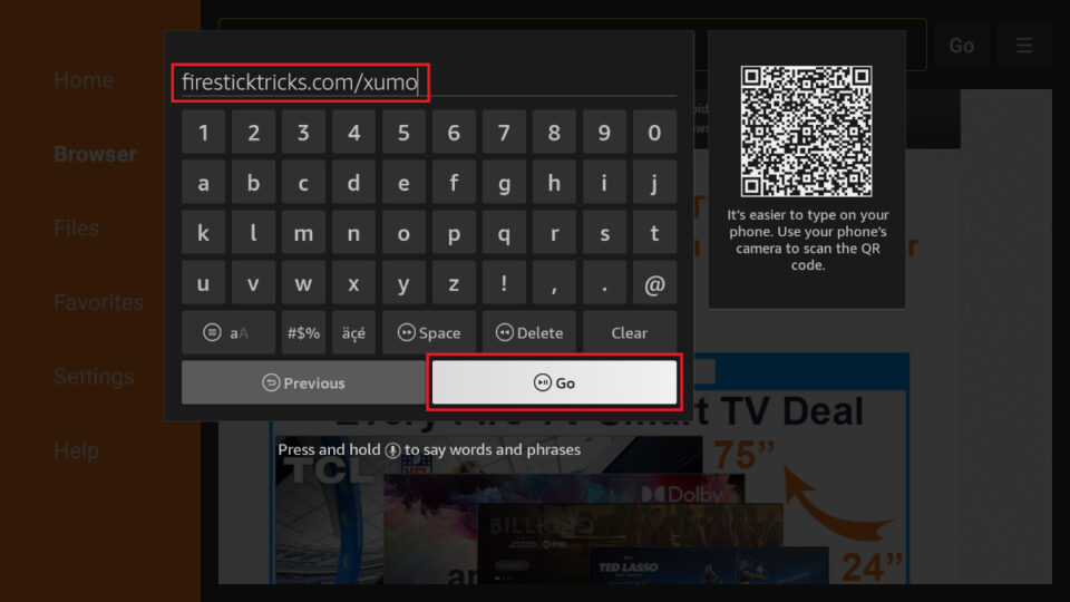 enter url