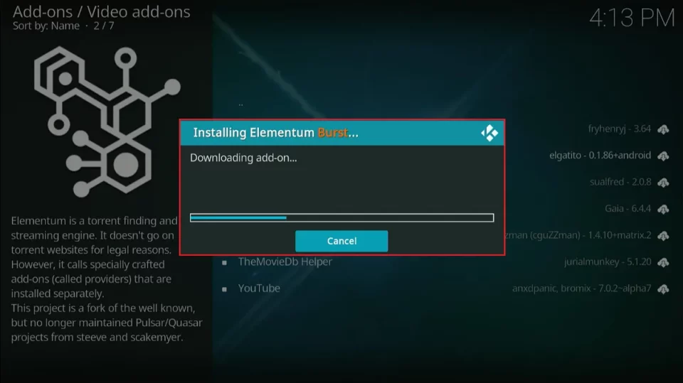 downloading addon
