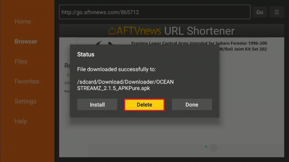 select delete apk 