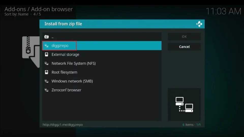 install from zip file diggzrepo