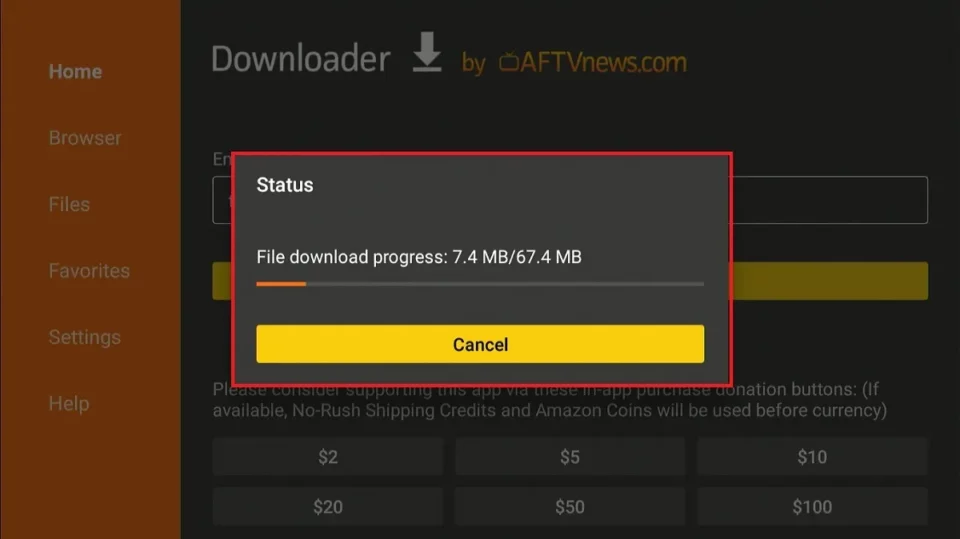 downloading progress