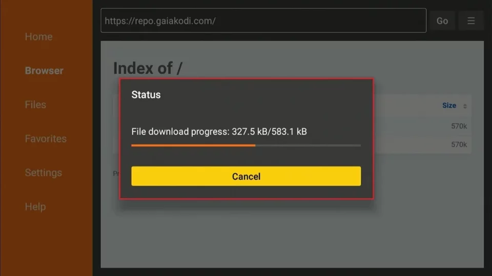 file download progressing