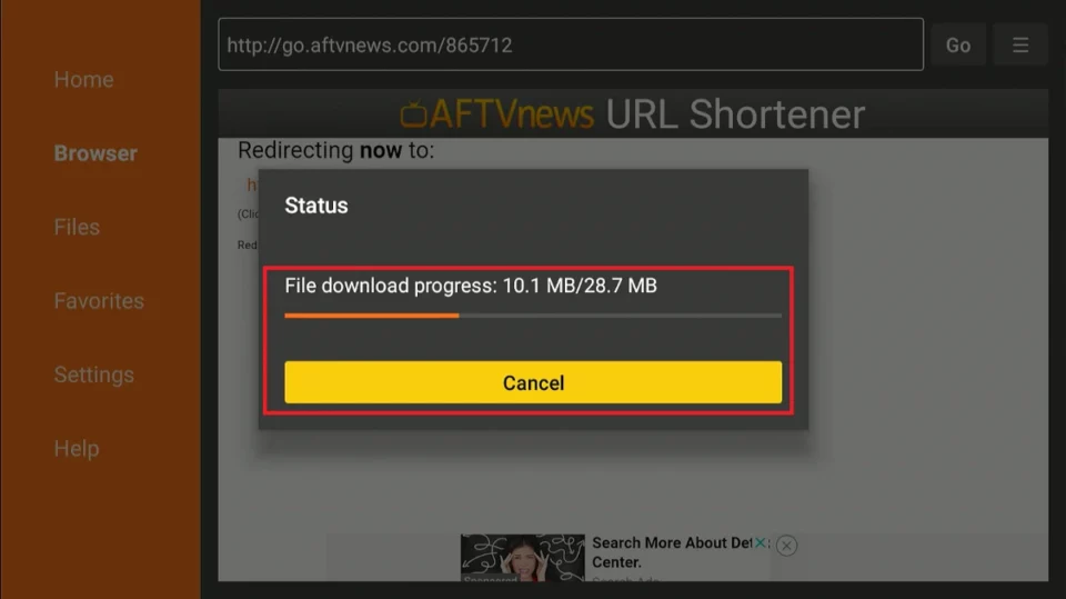 file downloading progress
