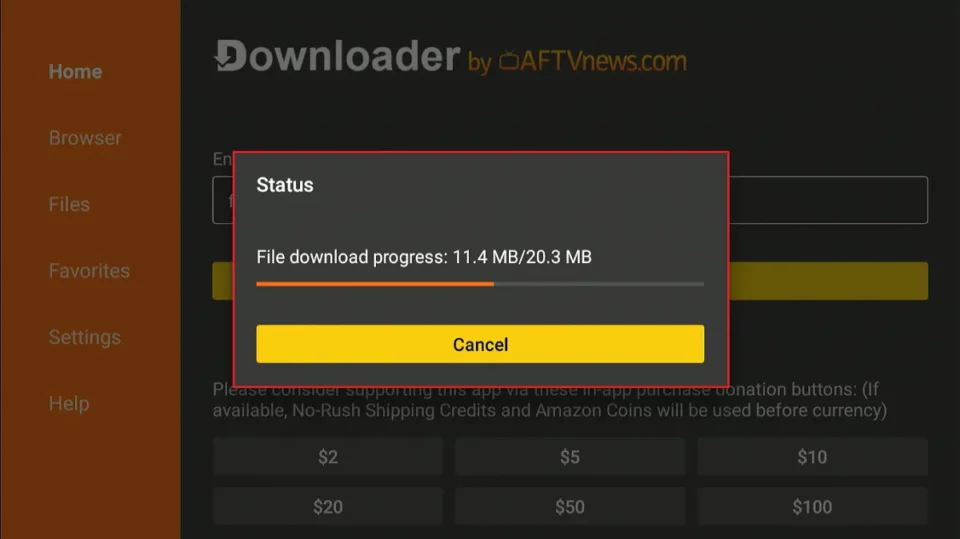 downloading progress