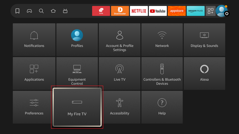 select my fire tv
