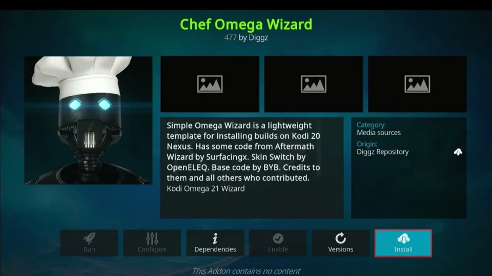 install chef omega wizard