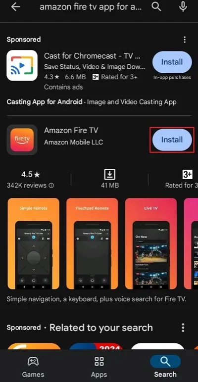 install amazon fire tv