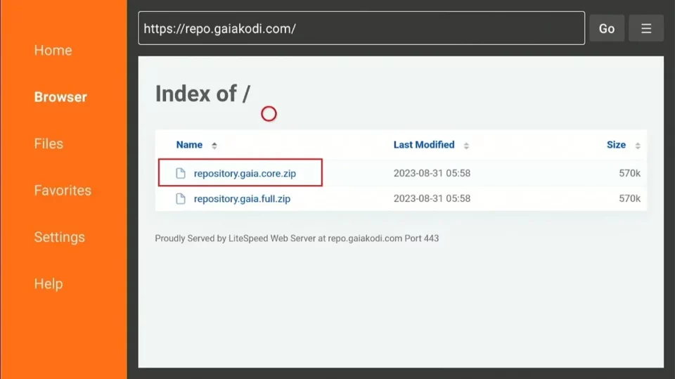 select and download repo