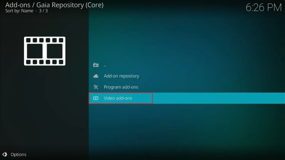select video addons