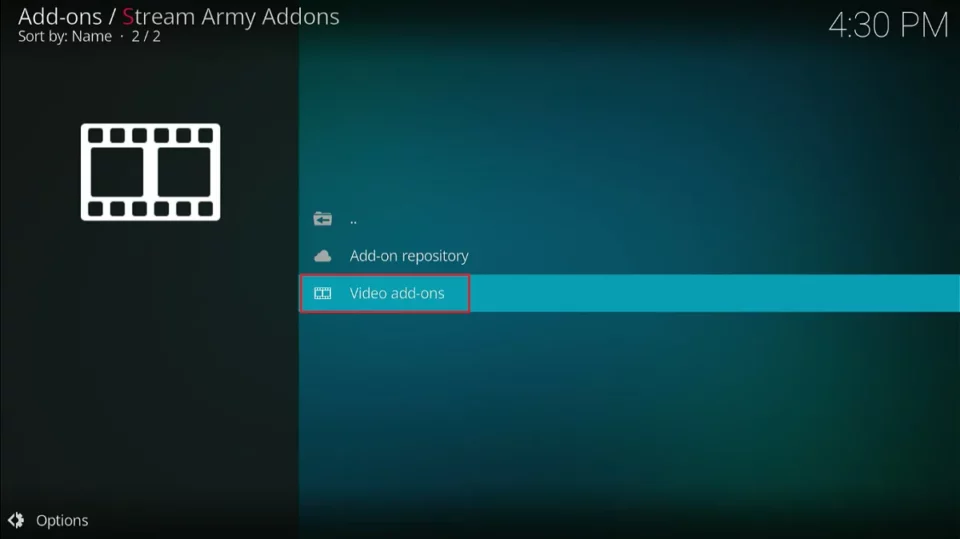 select video addons