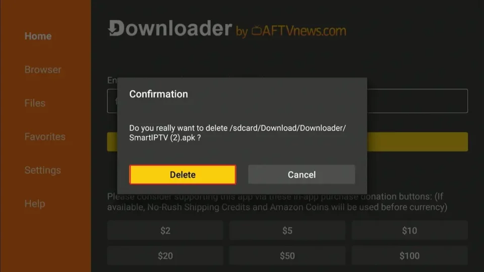confirem delete apk