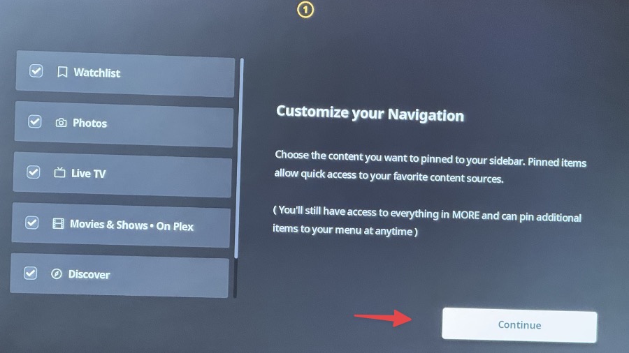 select continue