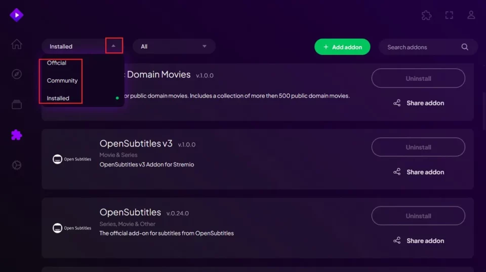 select the dropdown menu