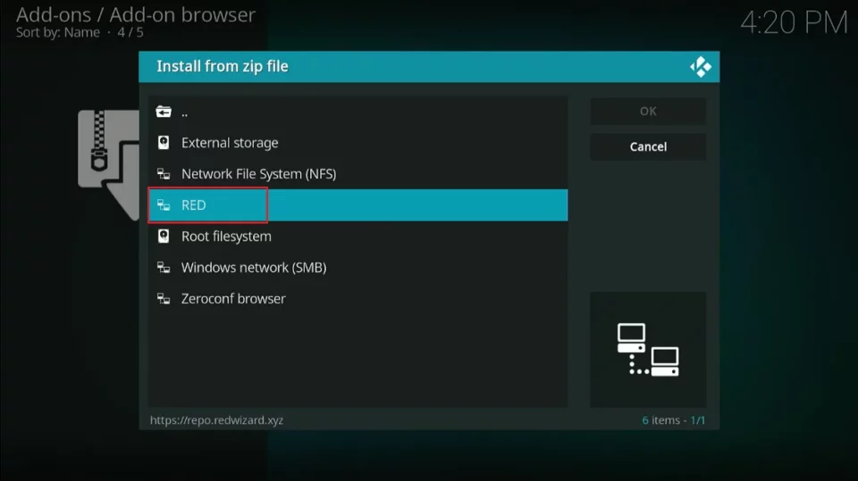 install from zip file