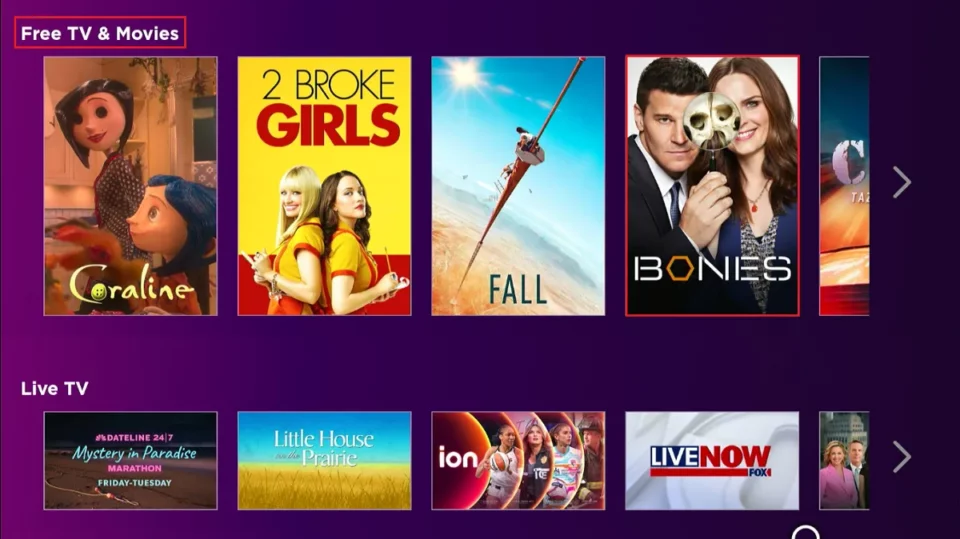 select free tv & movies