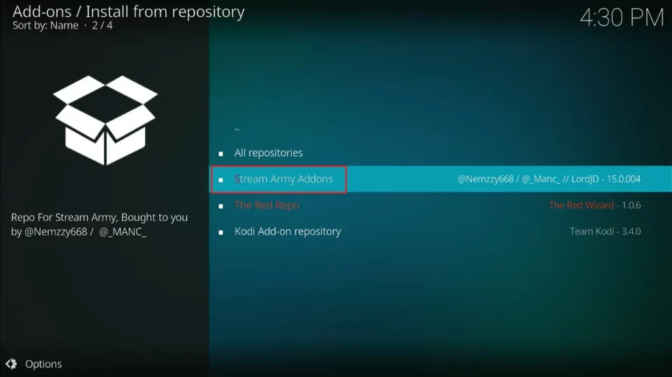 select stream army addons