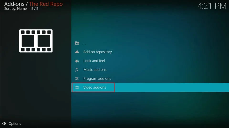 select video addon