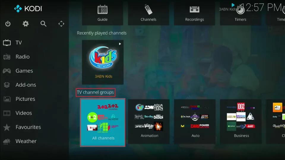 select all channels