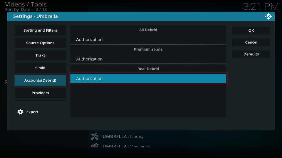 authorization real debrid