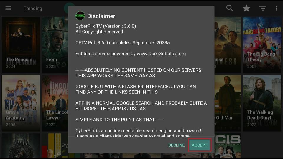 select accept