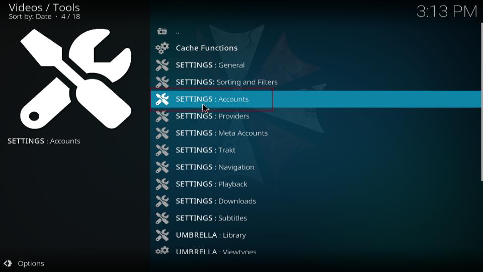 settings accounts
