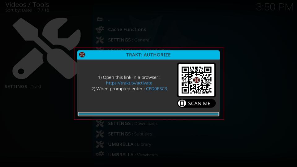 trakt authorization