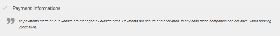 payment information