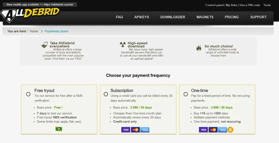 choose subscription plan
