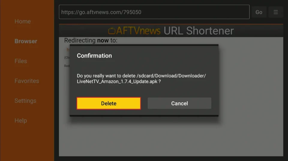 confirm delete 