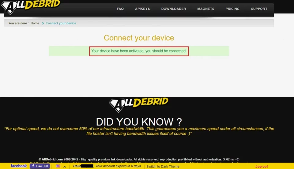 device activated